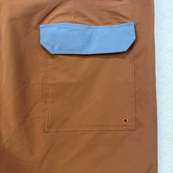 Patagonia Hydro Series Boardshorts Mens 35 Brown Blue Swim Trunks Recycled Eco - Picture 4 of 15